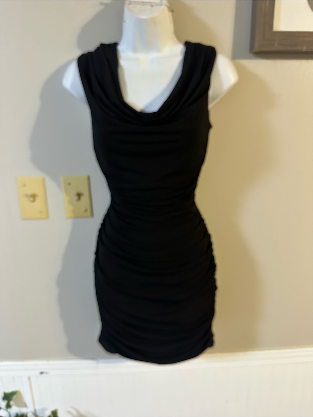 I.N. San Francisco Black Sleeveless Cowl Neck Mini Dress